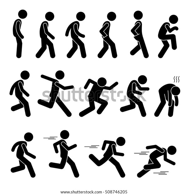 Various Human Man People Walking Running のイラスト素材 508746205