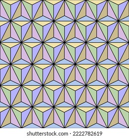 Various shape triangles in a geometric pattern