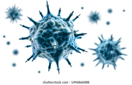 Various Viruses And Virus Types - 3D Illustration