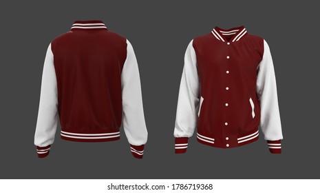 varsity jacket maroon and white