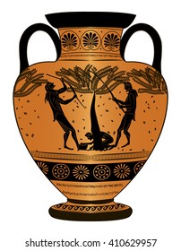 Vase Ancient Greece. Harvest.