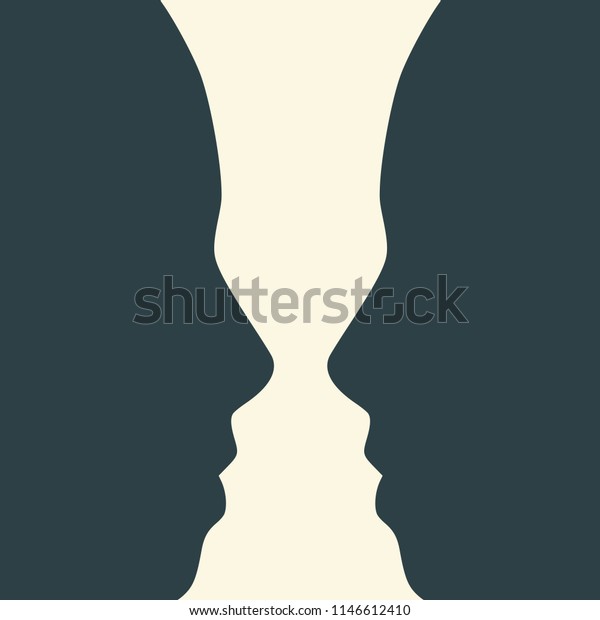 Vase Two Face Profile View Optical Stock Illustration 1146612410