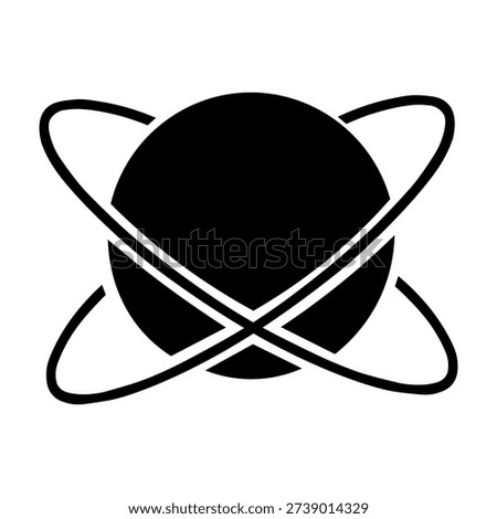 Vector art of atom symbol with orbiting electrons, vector illustration