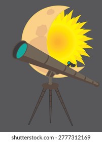 A vector art of telescopy or usage of telescope observing the celestial bodies in the outerspace from earth. A vector art of telescopy or usage of telescope observing the celestial bodies in the outerspace from earth. 