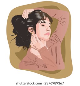 vector of a beautiful woman posing