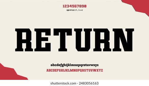 Vector condensed italic dynamic display font design with texture alphabet character set typeface