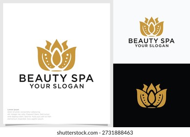 Vector description of simple flower petals. Beautiful and elegant logo. Companies such as beauty salons, spas, beauty products,