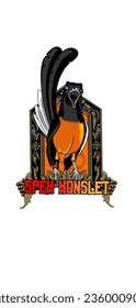 vector design template with chirping magpie bird