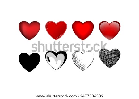 Vector Different style heart drawing, hand drawn, skecthing, colorVector Different style heart drawing, hand drawn, skecthing, color