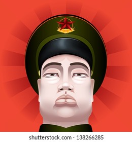 Vector Drawing communist soldier/Communist soldier/ Communist soldier chinese  easy to edit layers  meshes   gradients used