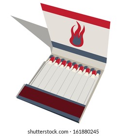 Vector Drawing Of A Matchbook With Matches.