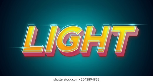 Vector Editable 3D colorful light text effect. 