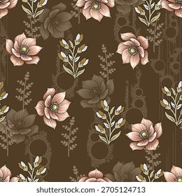 Vector flower seamless pattern background. Elegant texture for backgrounds.