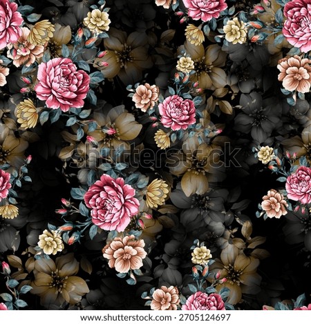 Vector flower seamless pattern background. Elegant texture for backgrounds.