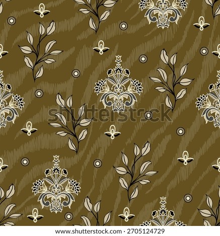Vector flower seamless pattern background. Elegant texture for backgrounds.