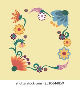 A vector frame adorned with intricate floral patterns in an ethnic style ,compining traditional motifs with a modern aesthetic.This frame suitable for a wide range of creative projects - Powered by Shutterstock