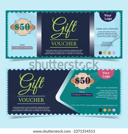Vector gift voucher, coupon and certificate with guilloche background.

