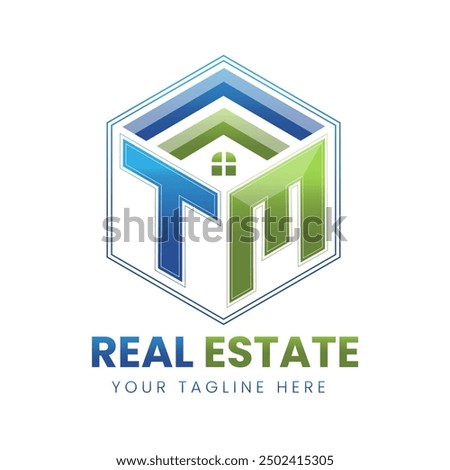 Vector gradient TM real estate logo design illsutration 