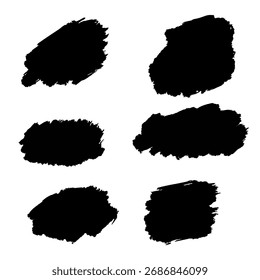 Vector grunge brush stroke patch design on transparent background