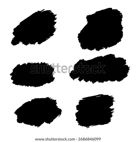 Vector grunge brush stroke patch design on transparent background