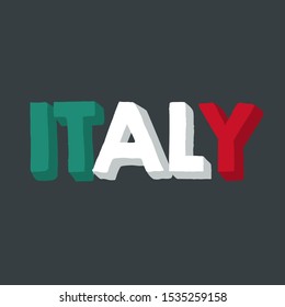 Vector Icon 3d Text Italy Image Stock Illustration 1535259158 ...