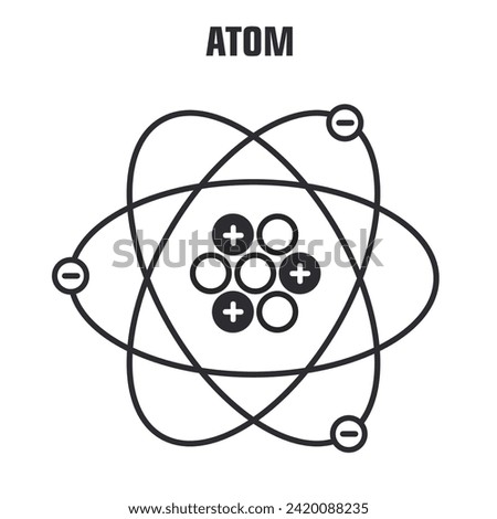 vector icon atom molecule. Stock illustration atom structure clipart