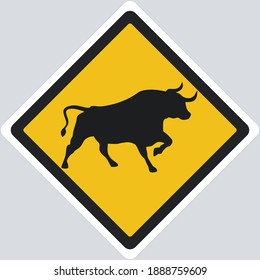 Vector icon bull sign.  Image illustration bull symbol