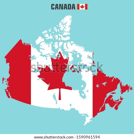 vector icon Canada flag map. Image Canada flag map. Illustration Canada map in flat style