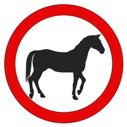 Vector Icon Horse Road Sign. Stock Illustration Horse Symbol Clipart