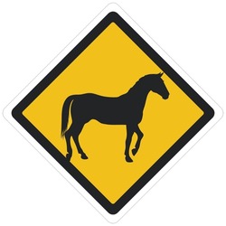 Vector Icon Horse Road Sign. Stock Illustration Horse Symbol Clipart