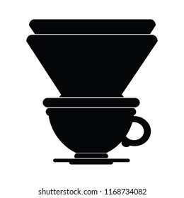 vector icon illustration of a filter coffee cup