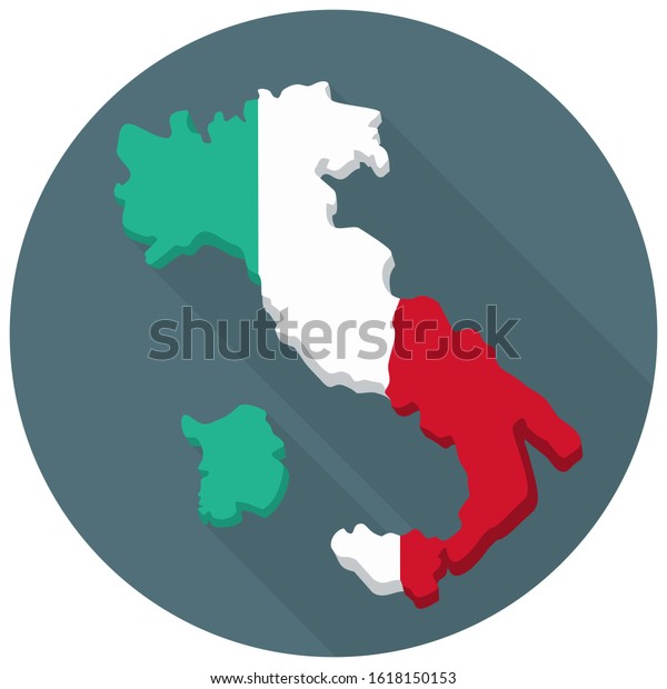 Vector Icon Italy Map Image 3d Stock Illustration 1618150153