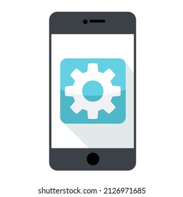 vector icon mobile settings sign. Stock illustration phone settings symbol