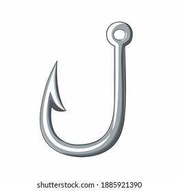 Vector icon object fishing hook. Stock Image metal fishing hook