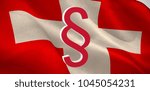 Vector icon of section symbol against digitally generated Swiss national flag