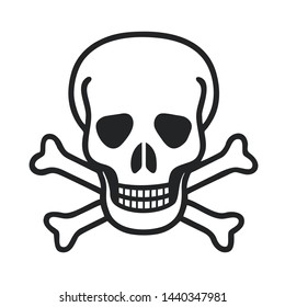 vector Icon sign skull. Illustration of a toxic skull symbol sign in flat minimalism style.