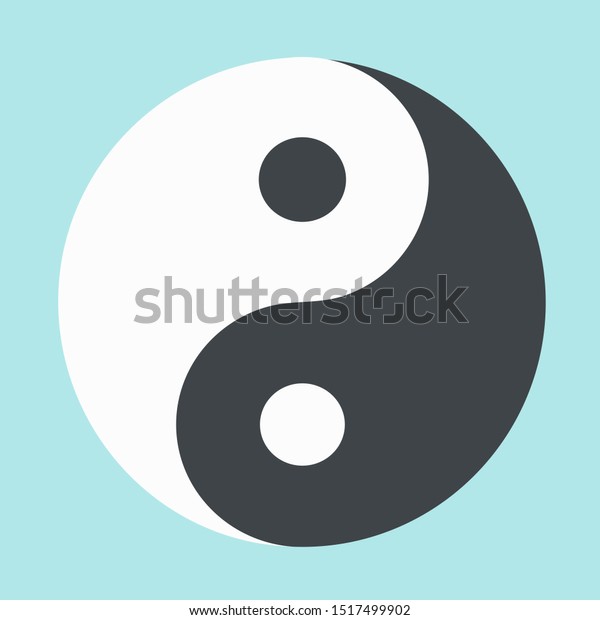 ベクター画像アイコン陰陽アジアの記号 イメージは中国の哲学のシンボル 陰陽 イラスト仏教の陰陽印が平らな文体 のイラスト素材