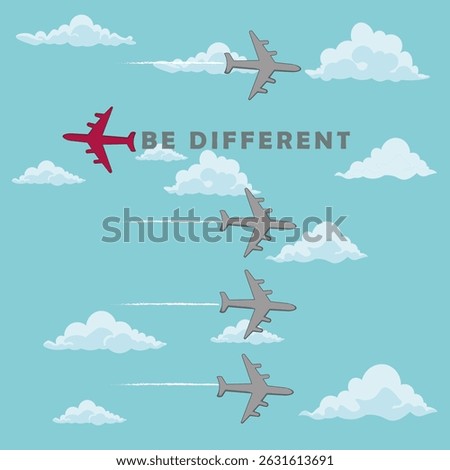vector illustration about daring to be different from others and going first to see opportunities, suitable for business themes, mindset, innovation and daily life