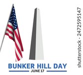 Vector Illustration of bunker hill day. banner poster of bunker hill day. The Battle of Bunker Hill was fought on June 17, 1775.