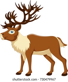 Vector Illustration Cartoon Reindeer Isolated On Stock Vector (Royalty ...