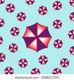 Vector illustration colorful fly  soaring umbrellas background  Flat Design