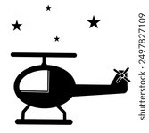 vector illustration of cool helicopter image