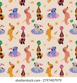 Vector illustration of a cute dog