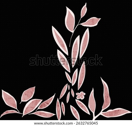 Vector illustration with elements of flowers, small and large leaves, in color, to use the picture, the background associated with summer and spring, cool, conveys a good mood