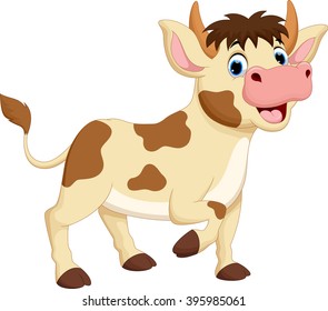 Funny Cow Cartoon Enjoying Laughing Stock Vector (Royalty Free ...