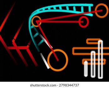 vector illustration image featuring a neon color digital graphic pattern 