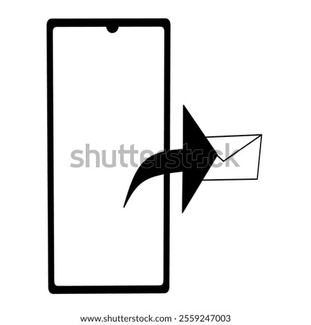 vector illustration of outgoing message