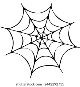 Vector illustration. The vector spider web is highlighted without a background.