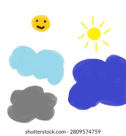vector illustration of the sun and other celestial bodies