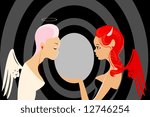vector image of angel and demon
